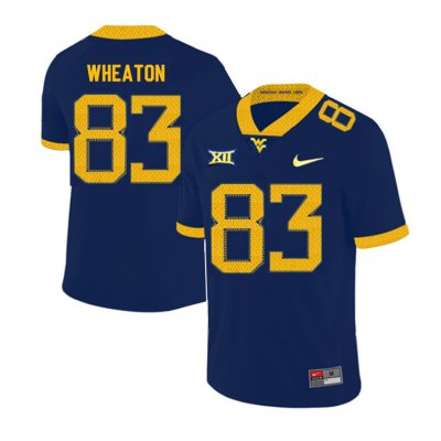 Men's West Virginia Mountaineers NCAA #83 Bryce Wheaton Navy Authentic Nike 2019 Stitched College Football Jersey NH15B63FM